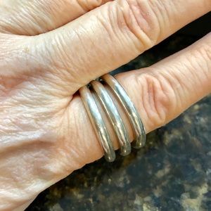 Heavy sterling silver 3 band ring